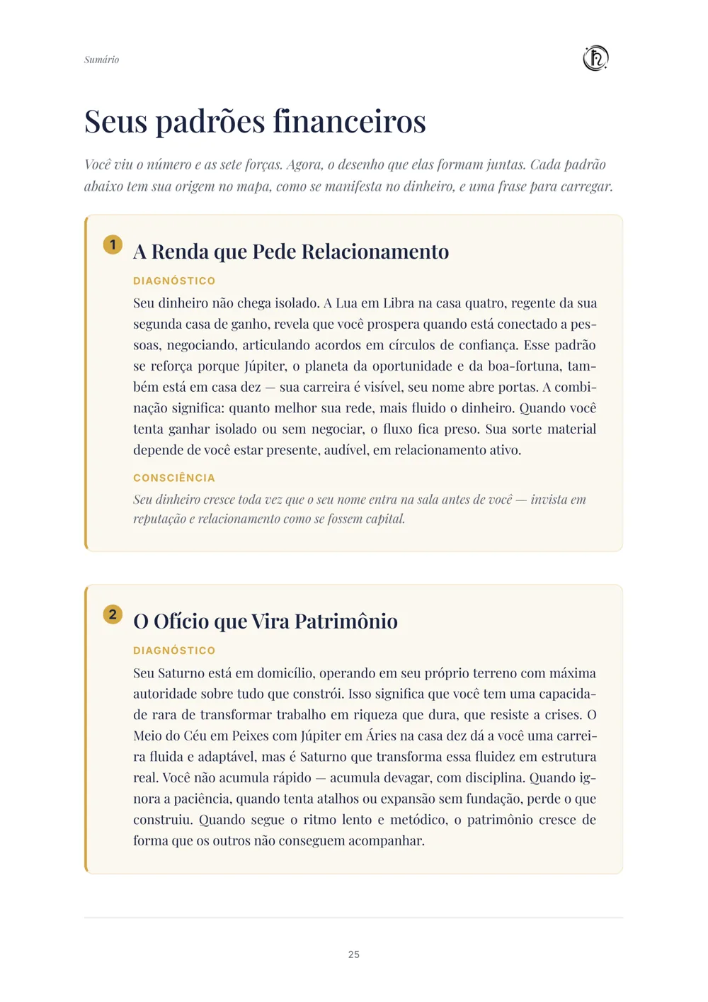 Seus padrões financeiros